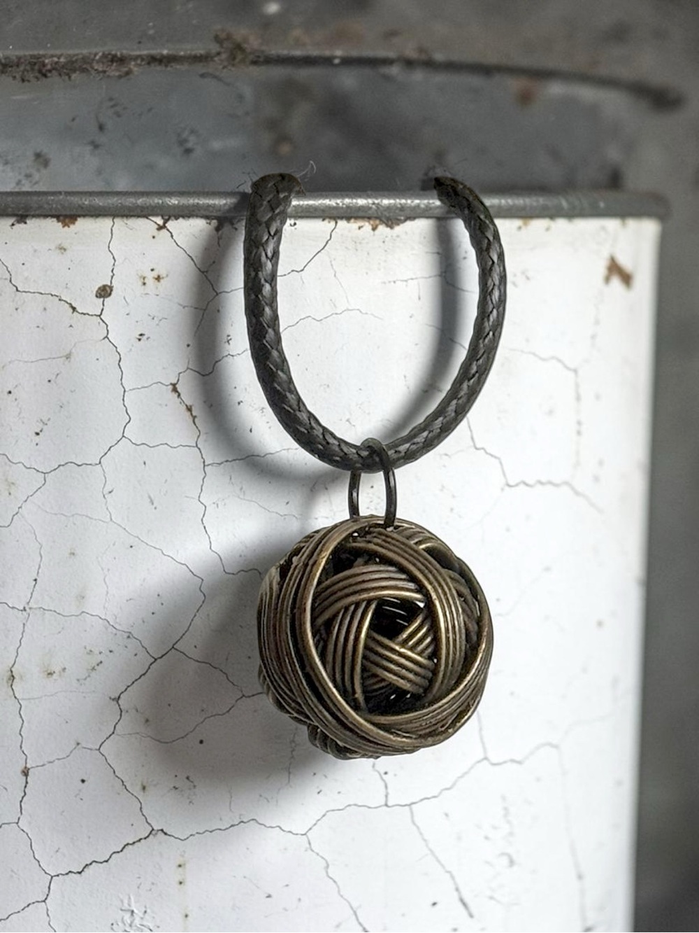 5 For $25💫Golden Brown Woven Metal Ball Pendant Necklace - Picture 4 of 4